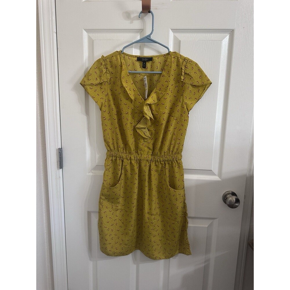 OliveDress W/ Red High Heels. Jessica Simpson Brand. V Neck Flutter Sleeves. NWT